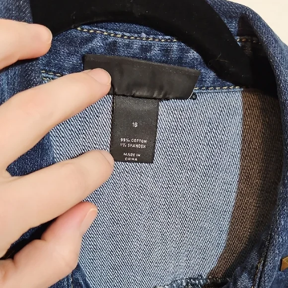 Lane Bryant Blue Studded Jean Jacket - Picture 3 of 8